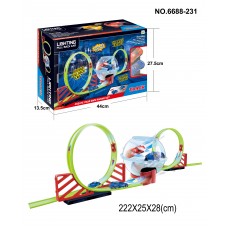 Track: Lighting Pull Back Car - 29 Piece Stunt Track Set - 6688-231